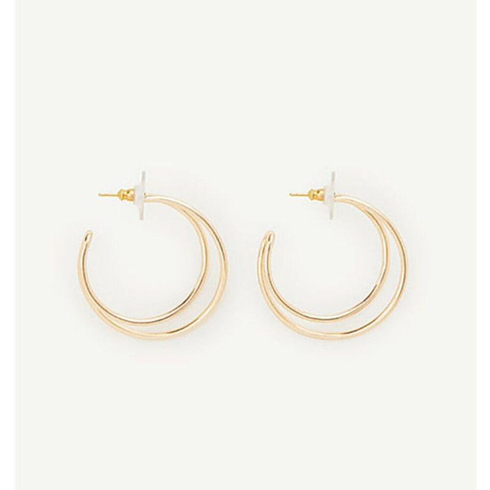 Ann Taylor Women's Large Double Hoop Earrings NWT $39.50 GOLD